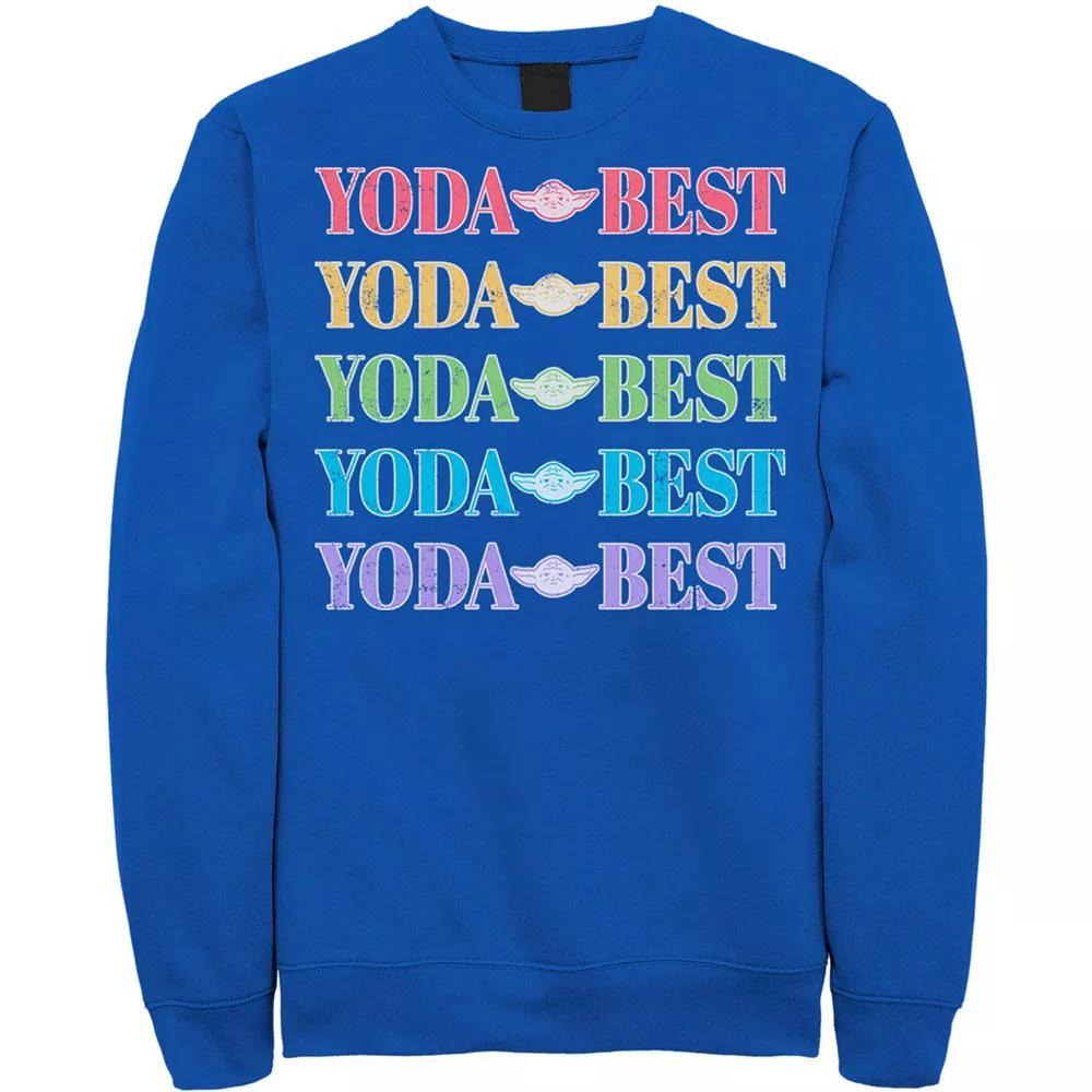 Men's Star Wars Pride Yoda Best Rainbow Text Stack Sweatshirt, Size: XXL, Red Product Image