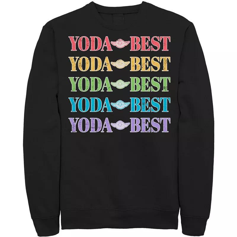 Men's Star Wars Pride Yoda Best Rainbow Text Stack Sweatshirt, Size: XXL, Red Product Image