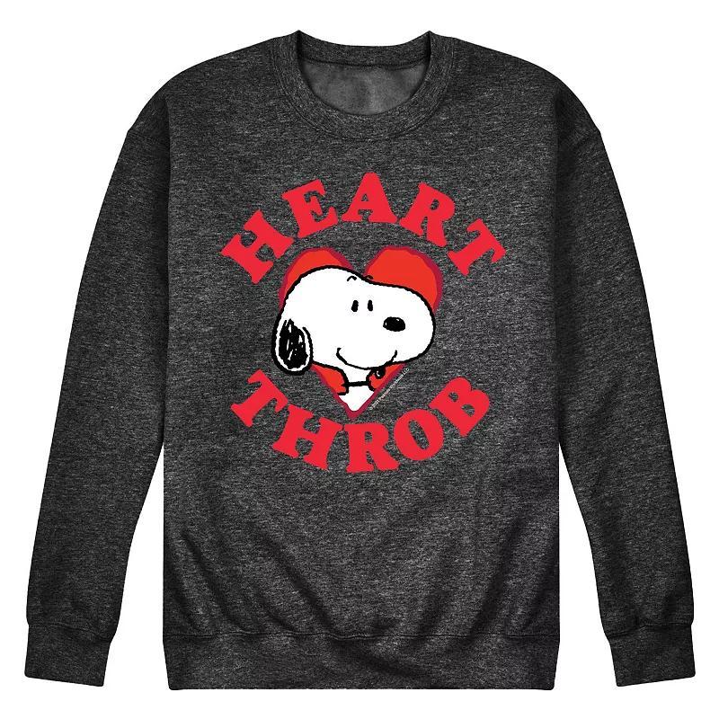 Mens Peanuts Heartthrob Sweatshirt Grey Gray Product Image
