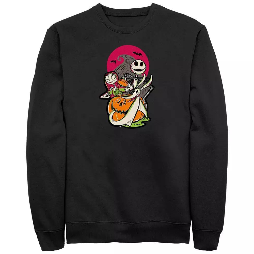Disney's Hundred The Nightmare Before Christmas Men's Graphic Fleece, Size: Large Tall, Black Product Image