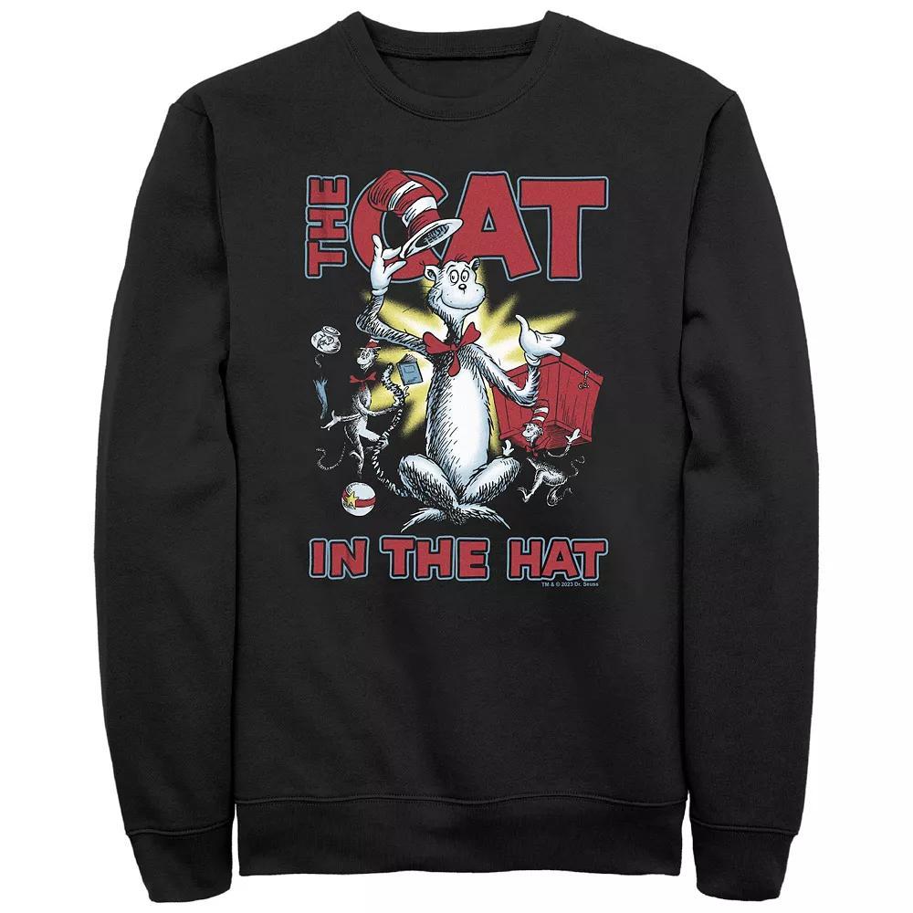 Men's Dr. Seuss The Cat In The Hat Cattitude Graphic Fleece, Size: Small, Black Product Image