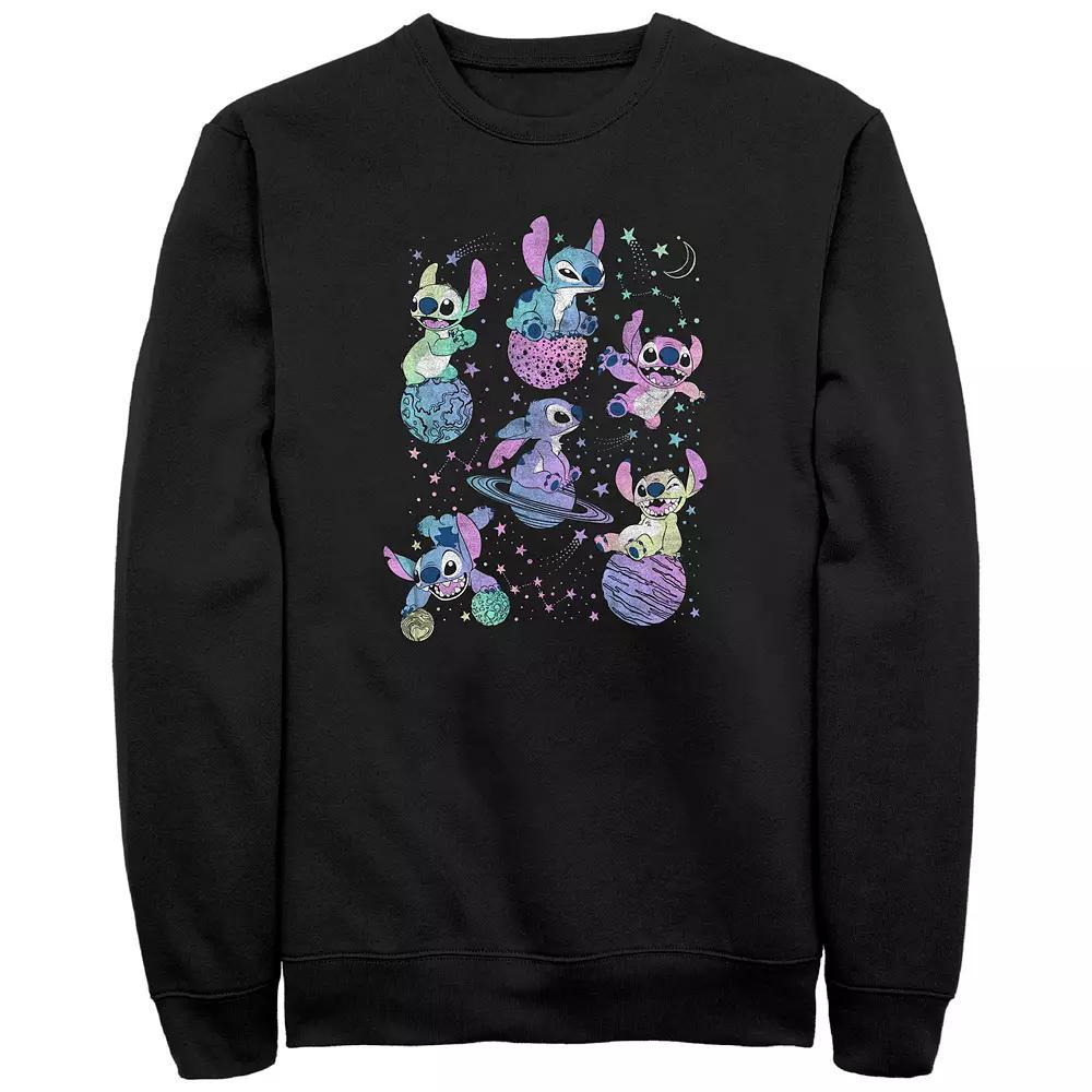Men's Lilo & Stitch Planetary Stitch Graphic Fleece, Size: Large, Black Product Image