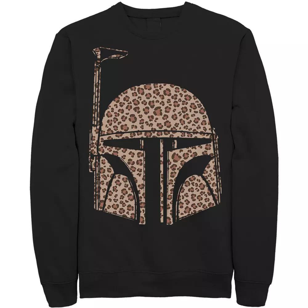 Men's Star Wars Boba Fett Helmet Cheetah Print Fill Sweatshirt, Size: 3XL, Blue Product Image