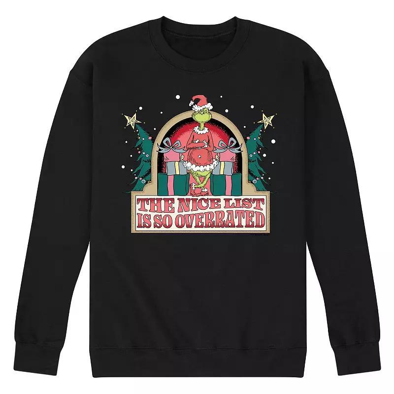 Mens Dr. Seuss The Grinch Nice List Is Overrated Fleece Sweatshirt Product Image