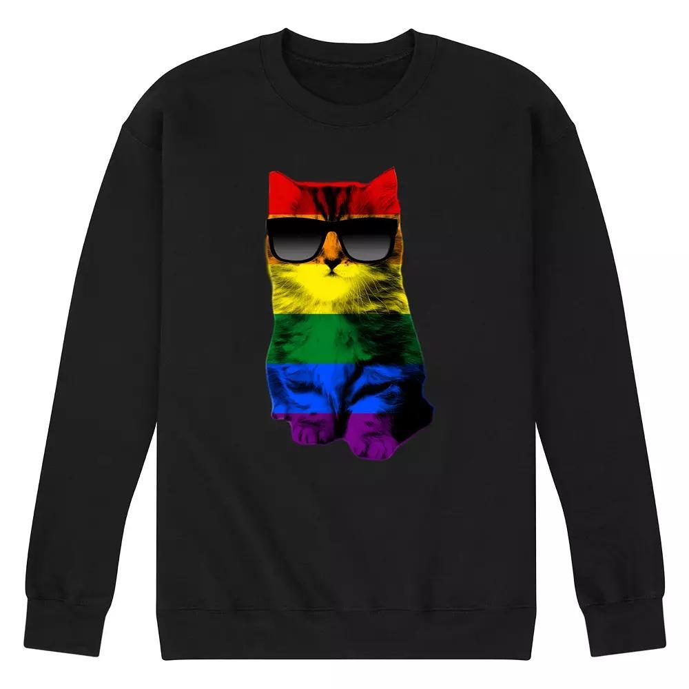 Mens Cat Pride Fleece Sweatshirt Product Image