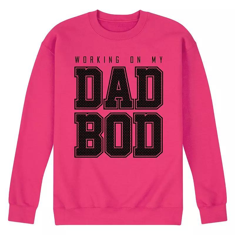 Mens Dad Bod Fleece Sweatshirt Pink Product Image