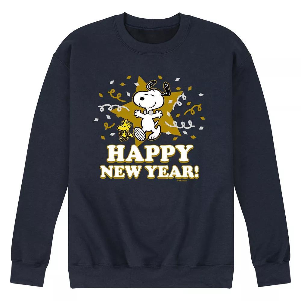 Men's Peanuts Happy New Year Sweatshirt, Size: XL, Blue Product Image
