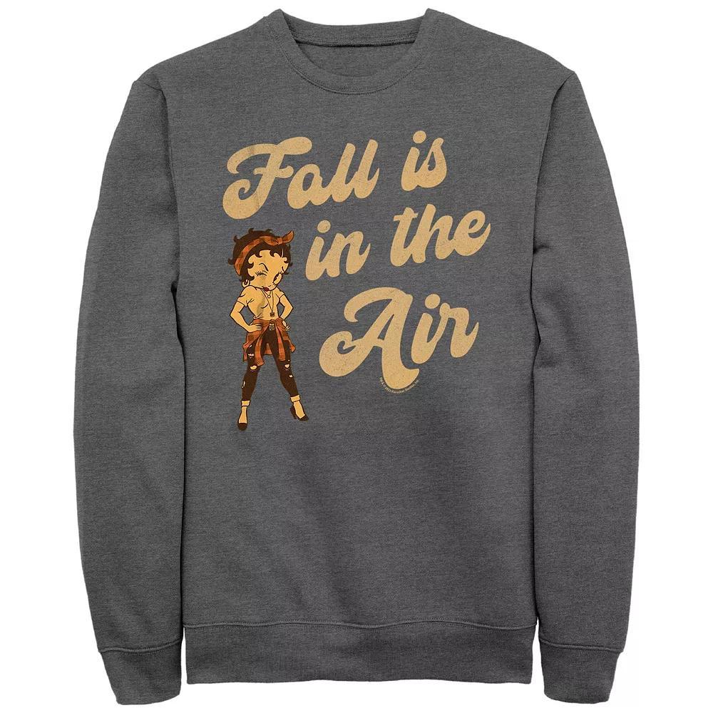 Men's Betty Boop Fall Is In The Air Graphic Fleece, Size: Small, Grey Heather Product Image