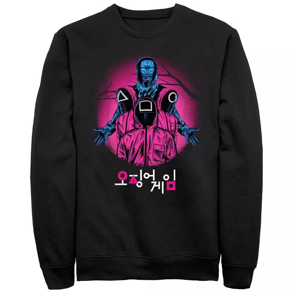 Men's Squid Game Squid Trio Haunt Graphic Fleece, Size: 3XL, Black Product Image