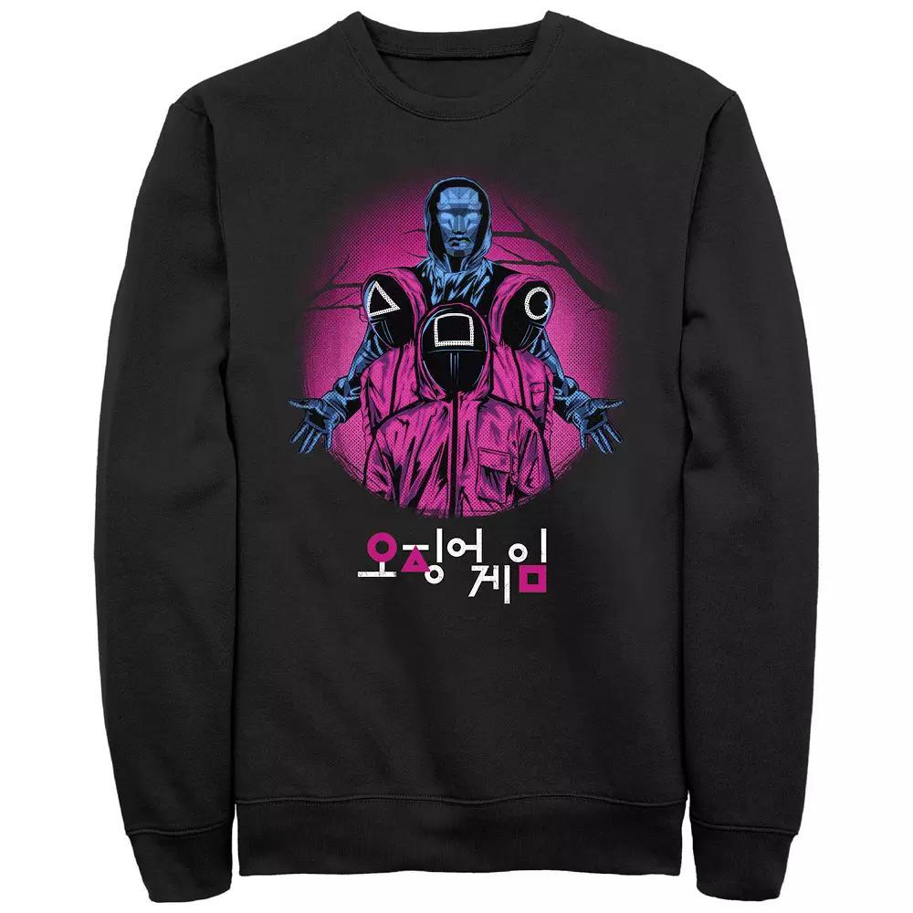 Men's Squid Game Squid Trio Haunt Graphic Fleece, Size: 3XL, Black Product Image
