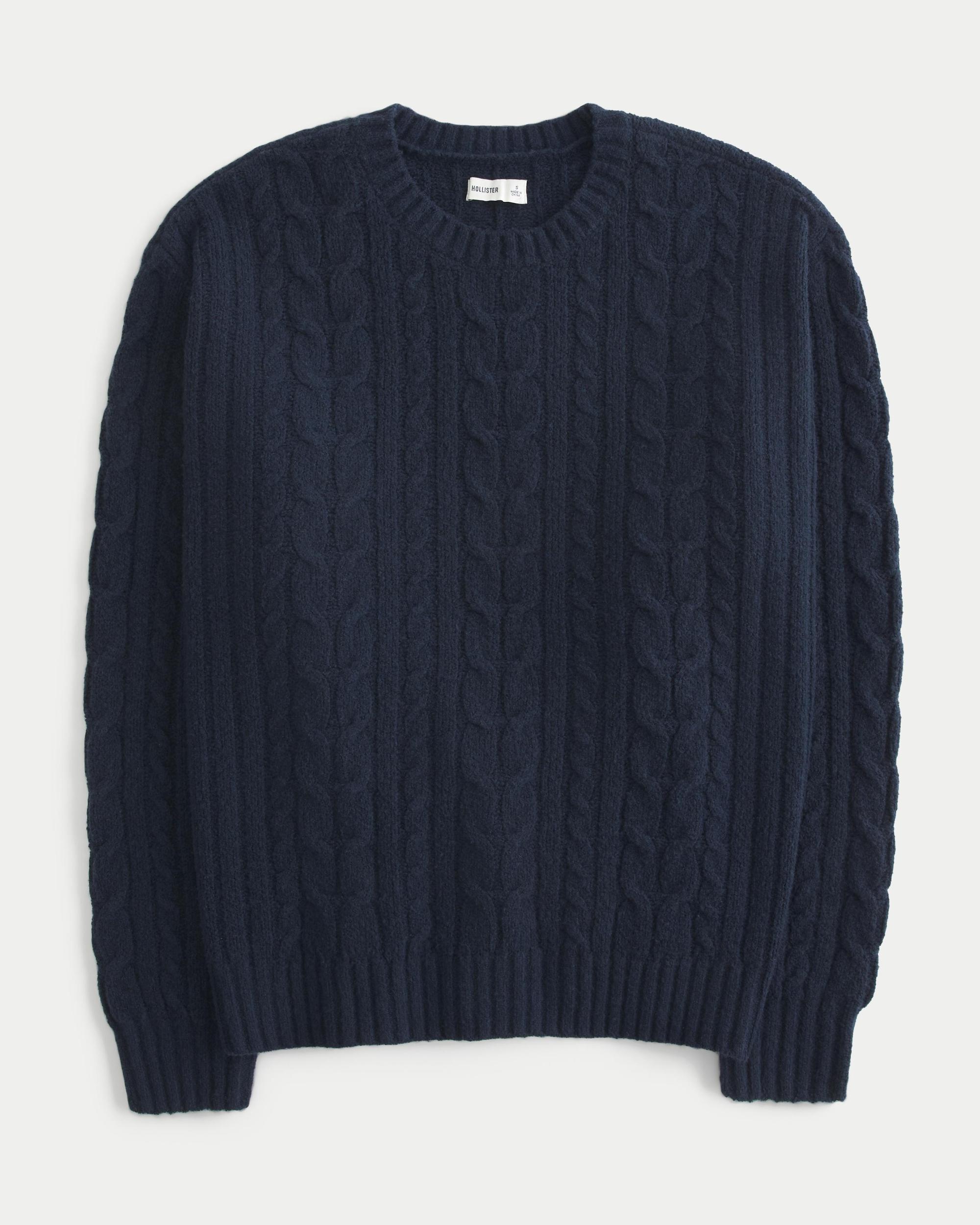 Hollister Comfy Cloud Cable-Knit Crew Sweater Product Image