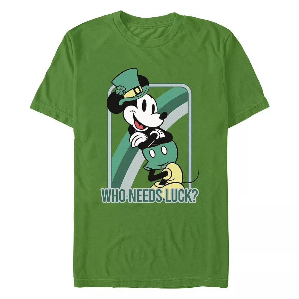 Disney's Mickey Mouse Who Needs Luck? Men's Graphic Tee, Size: XXL, Kelly Product Image
