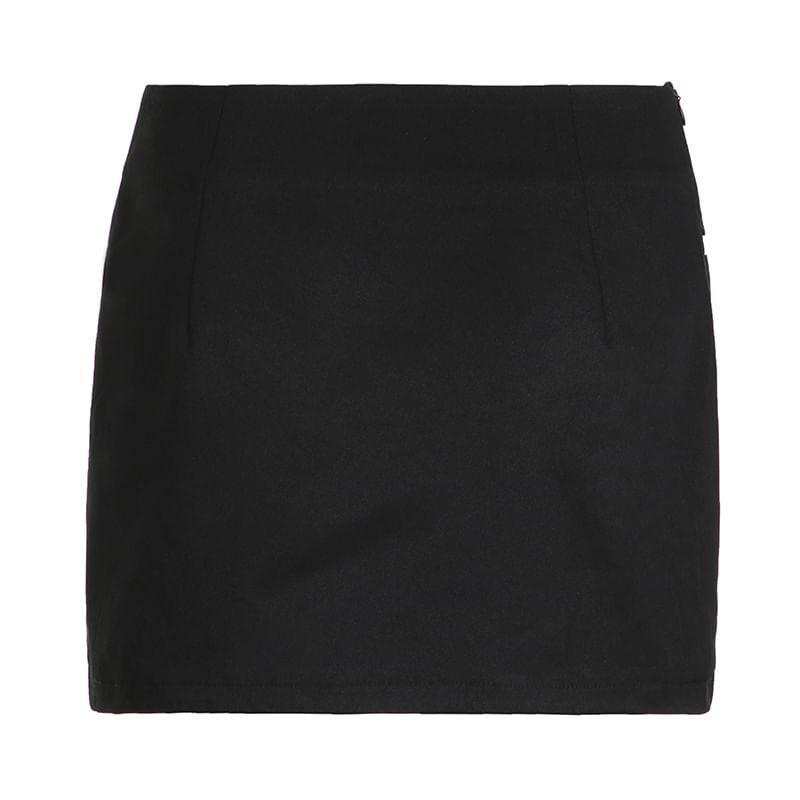 Mid Rise Bow Mini A-Line Skirt Product Image