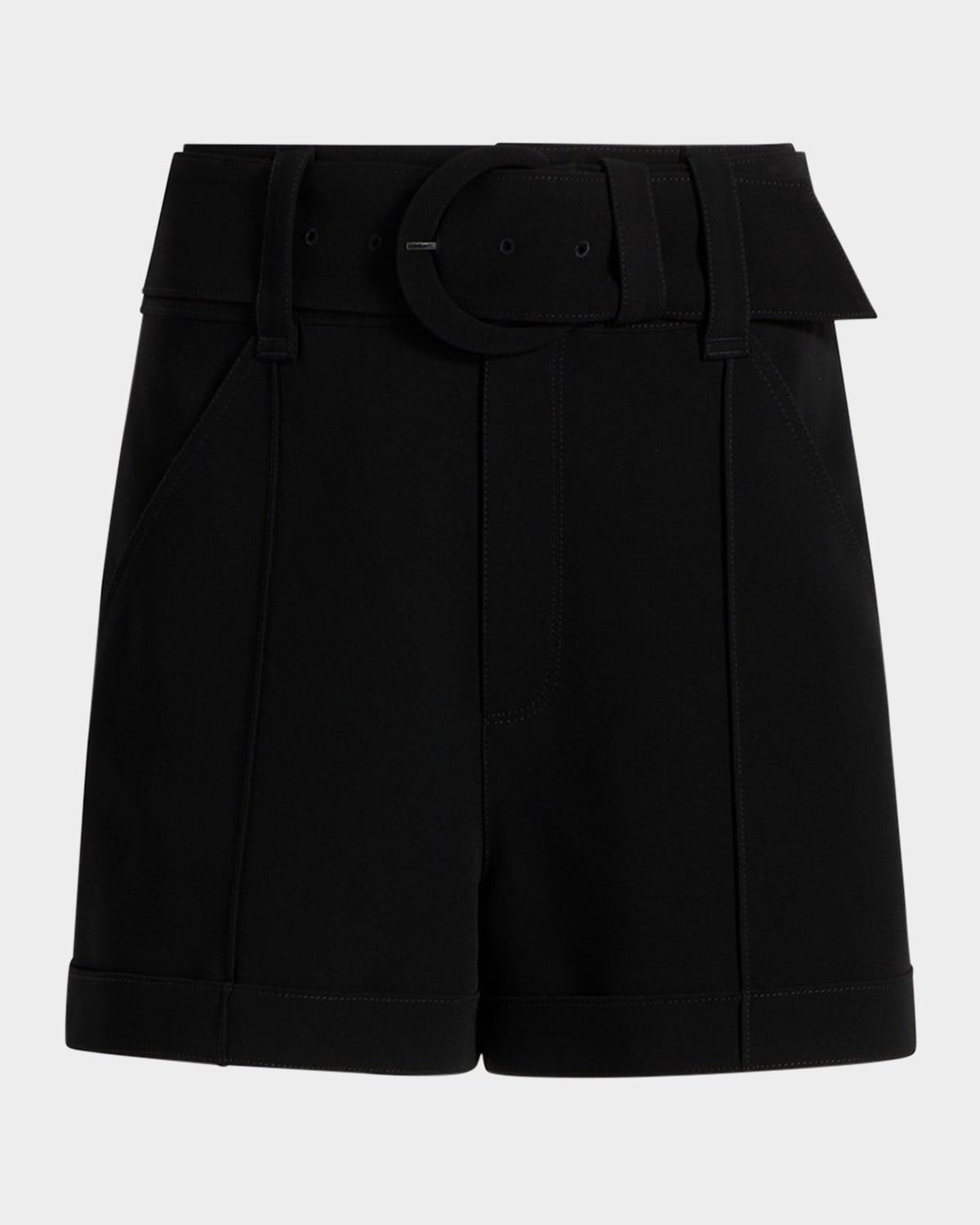 Aldi Belted High-Rise Stitched Shorts Product Image