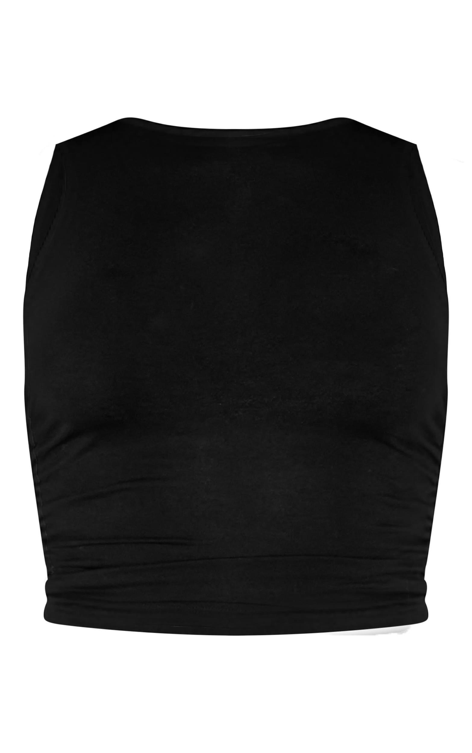 Shape Black Jersey Ruched Side Sleeveless Crop Top Product Image