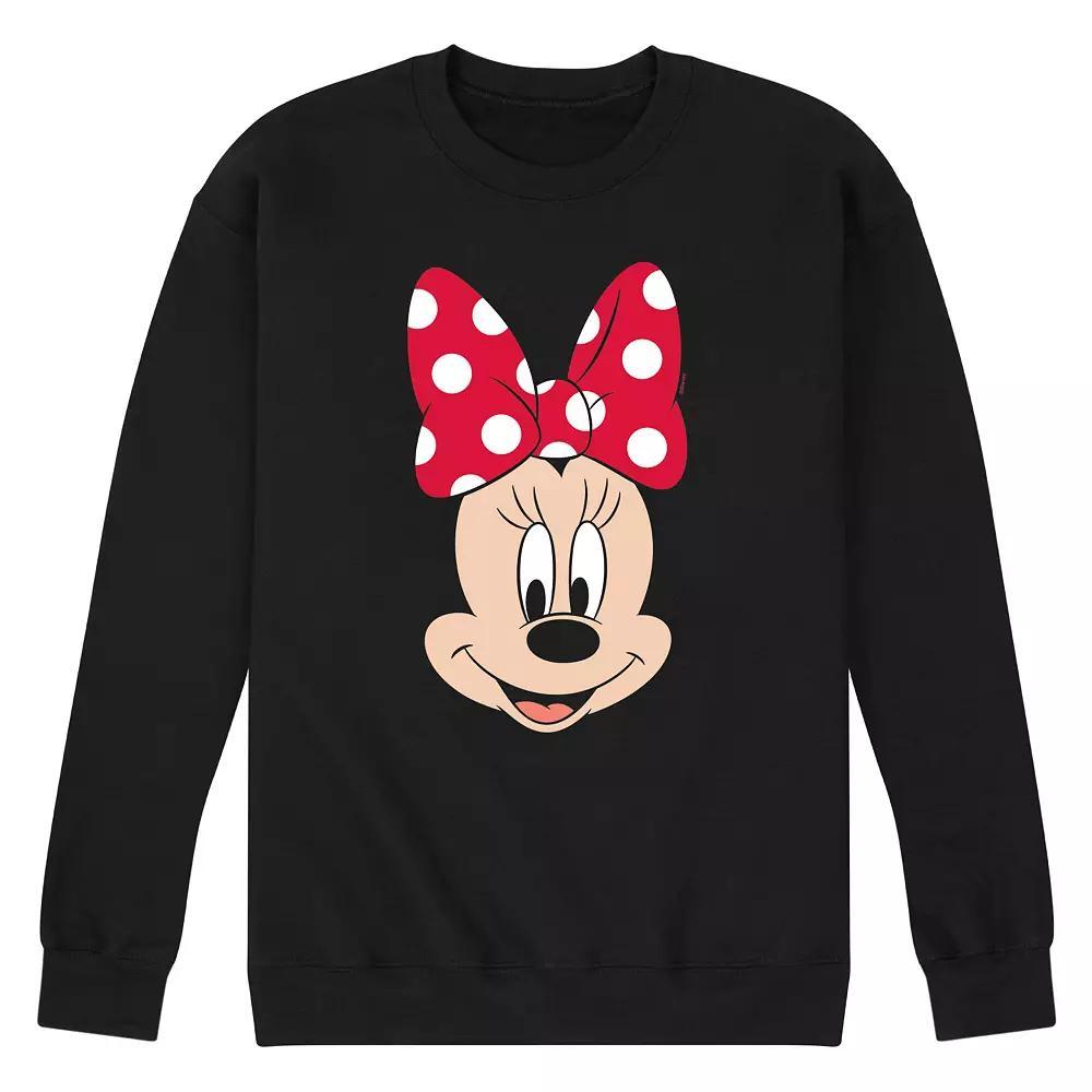Disney's Minnie Mouse Face Men's Fleece Sweatshirt, Size: XL, Black Product Image
