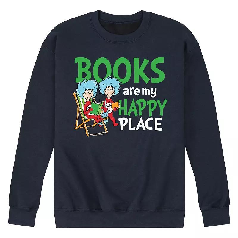 Mens Believe With Santa Hat Fleece Sweatshirt Blue Product Image