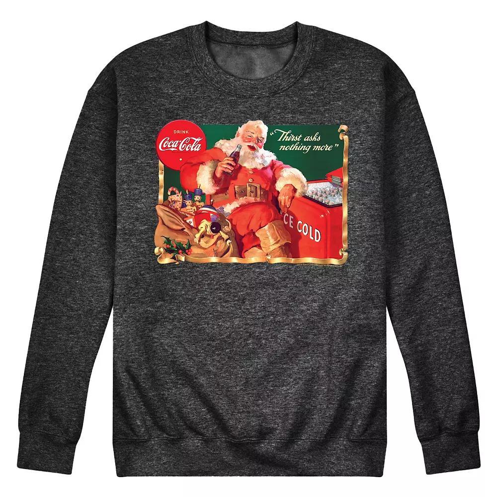 Men's CocaCola Vintage Santa Sweatshirt, Size: XXL, Blue Product Image