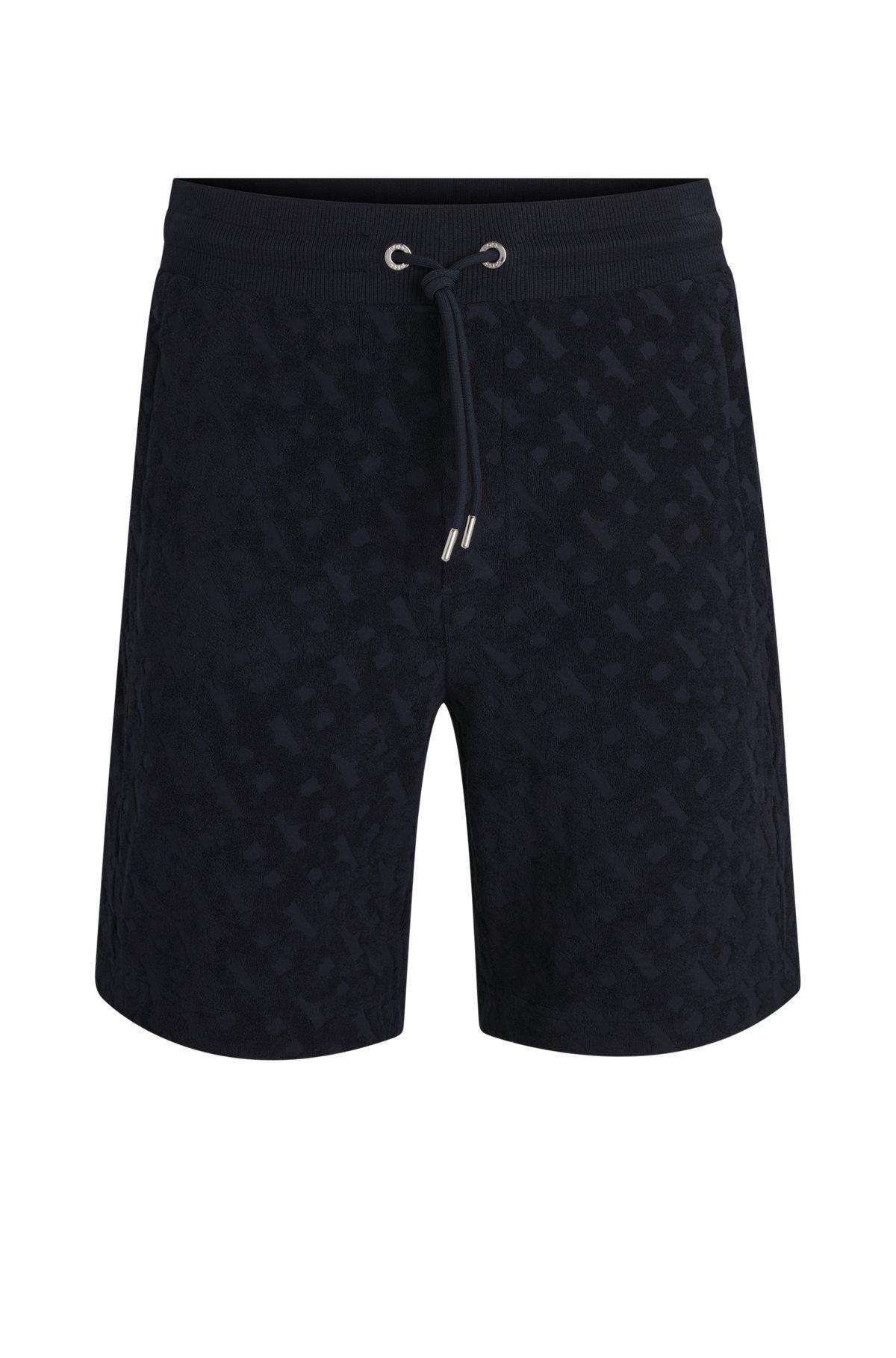 Cotton shorts with all-over monogram jacquard Product Image