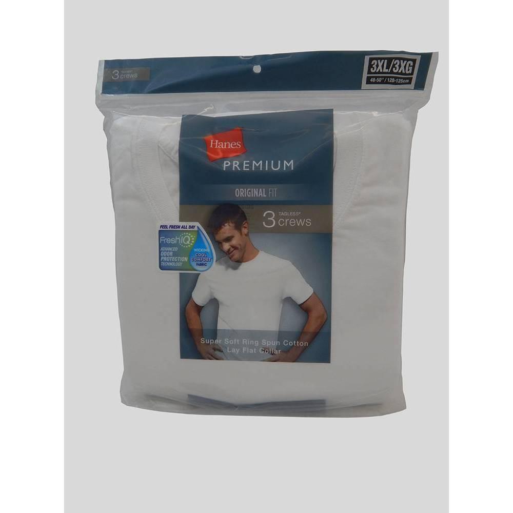 Hanes Premium Men's Big & Tall Crew Neck T-Shirt Undershirt 3pk 4XL Product Image
