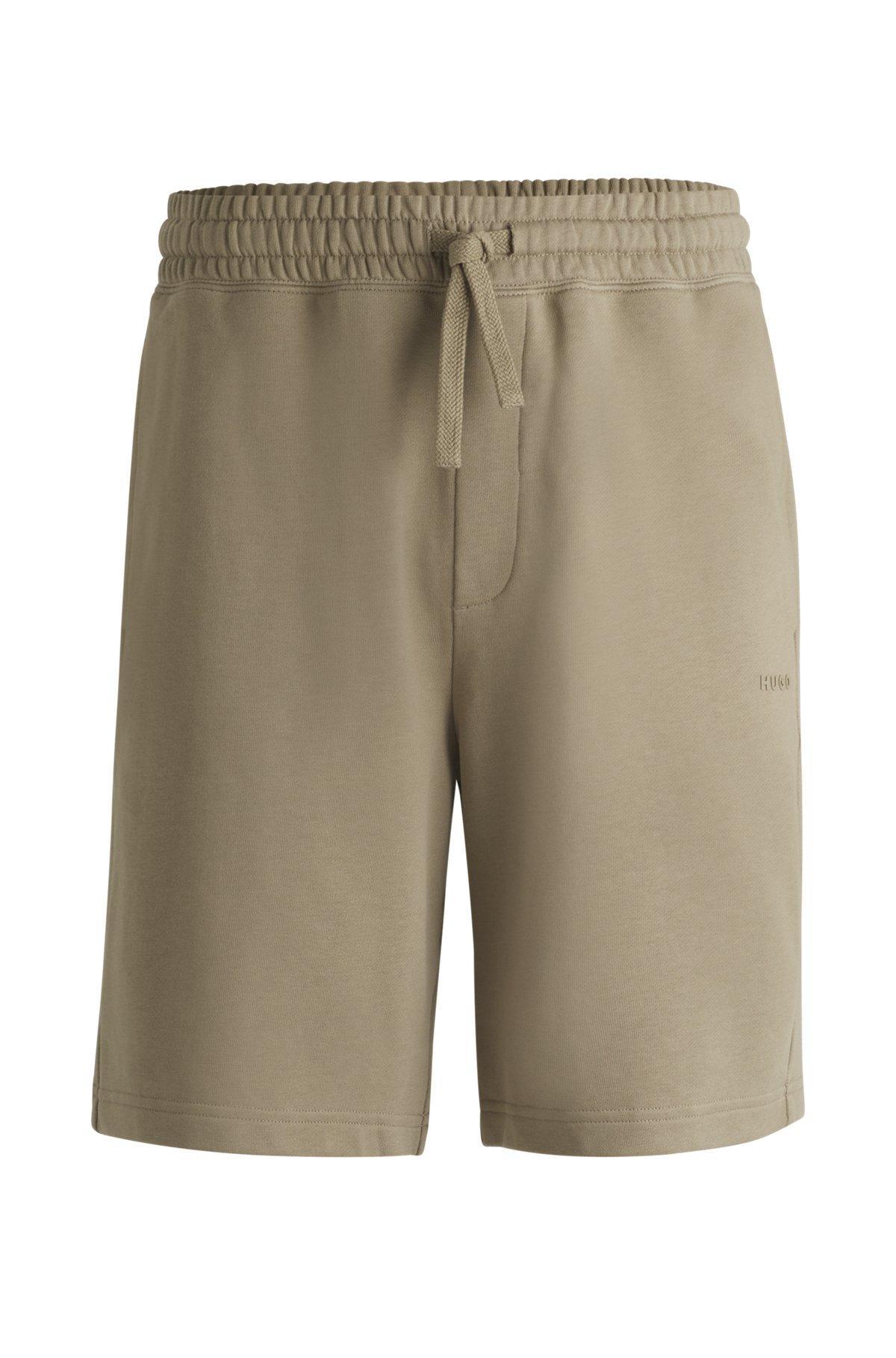 Relaxed-fit shorts in cotton terry with logo print Product Image