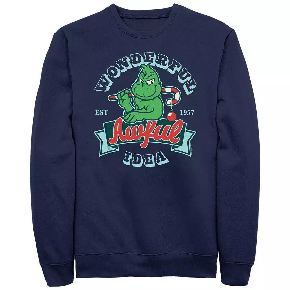 Big & Tall Dr. Seuss Grinch Wonderful Awful Idea Graphic Fleece, Men's, Size: XXL, Blue Product Image