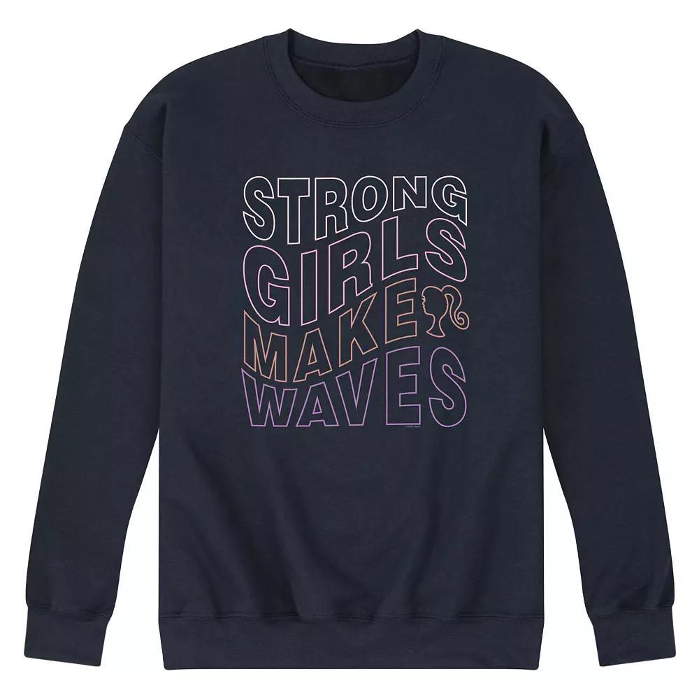 Mens Barbie Strong Girls Make Waves Fleece Sweatshirt Product Image