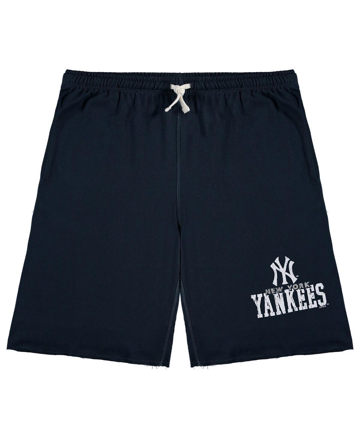 Men's Navy New York Yankees Big & Tall French Terry Shorts, Size: 3XLT, Blue Product Image