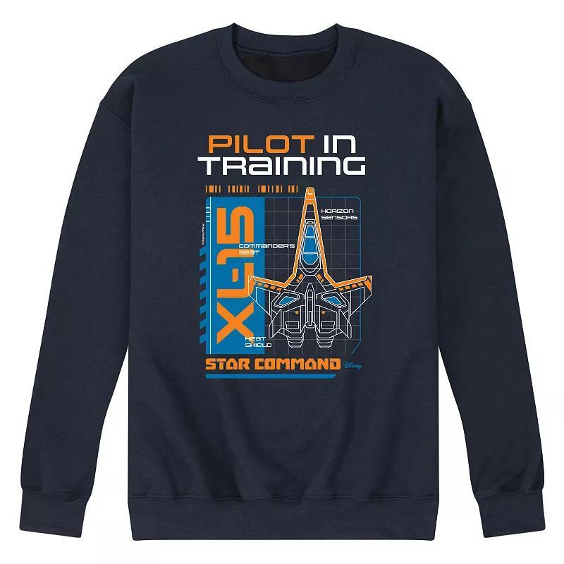 Disney / Pixars Lightyear Mens Pilot In Training Fleece Sweatshirt Blue Product Image