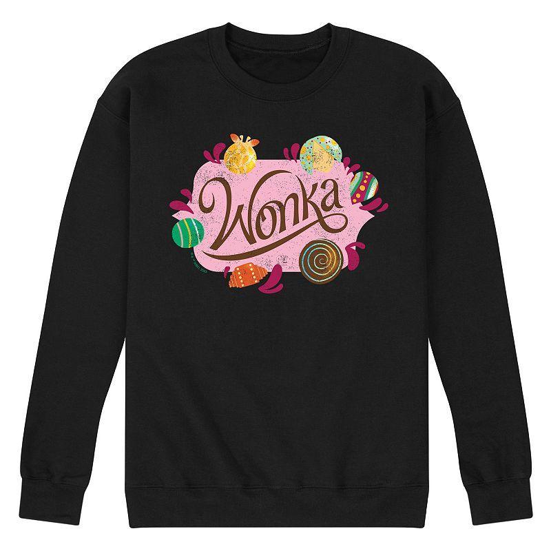 Mens Wonka Logo And Candy Fleece Sweatshirt Product Image