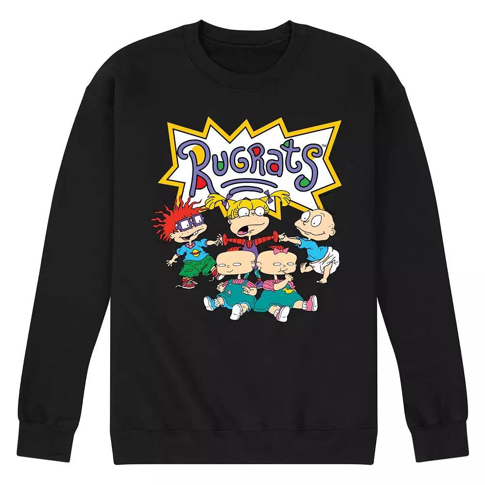 Mens Rugrats Group Shot Fleece Sweatshirt Grey Gray Product Image