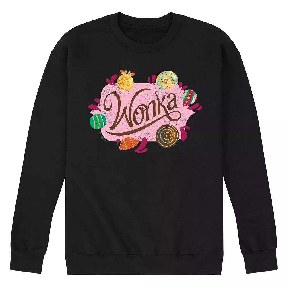 Mens Wonka Logo And Candy Fleece Sweatshirt Product Image