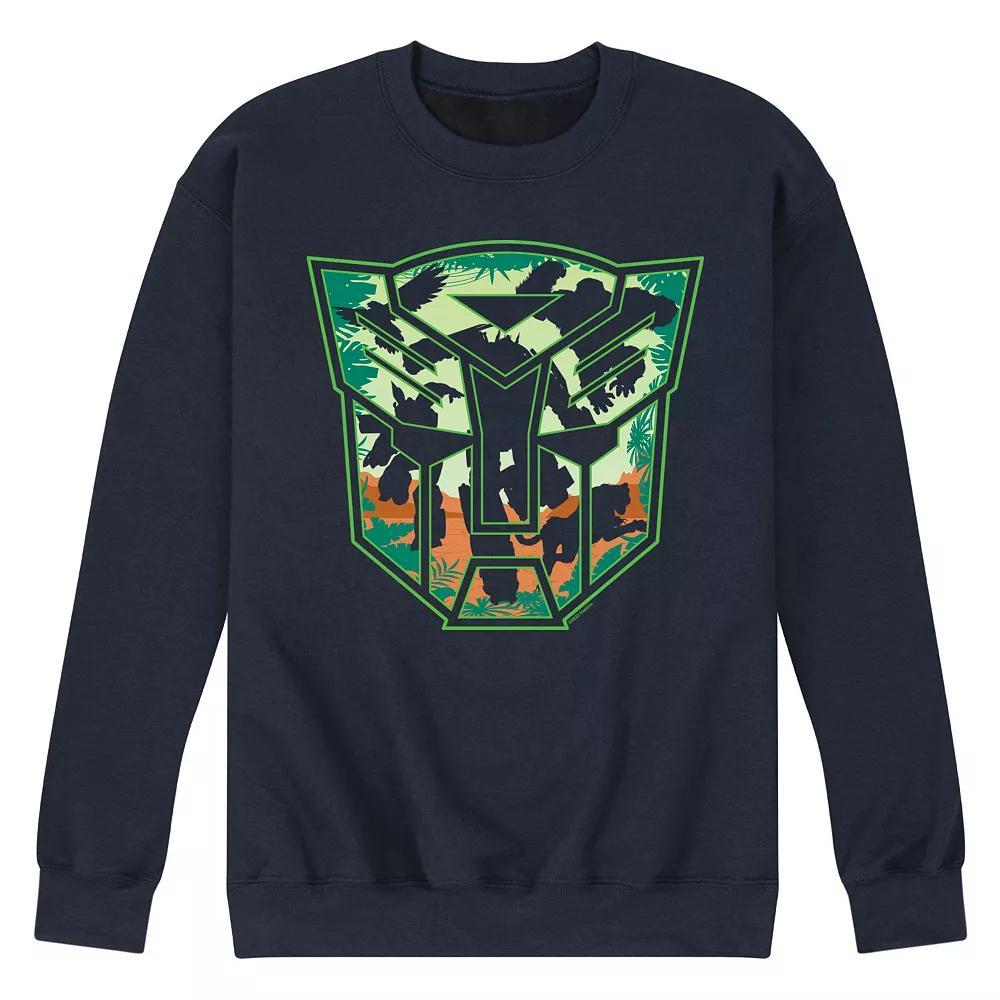 Mens Transformers Autobot Jungle Logo Fleece Sweatshirt Blue Product Image