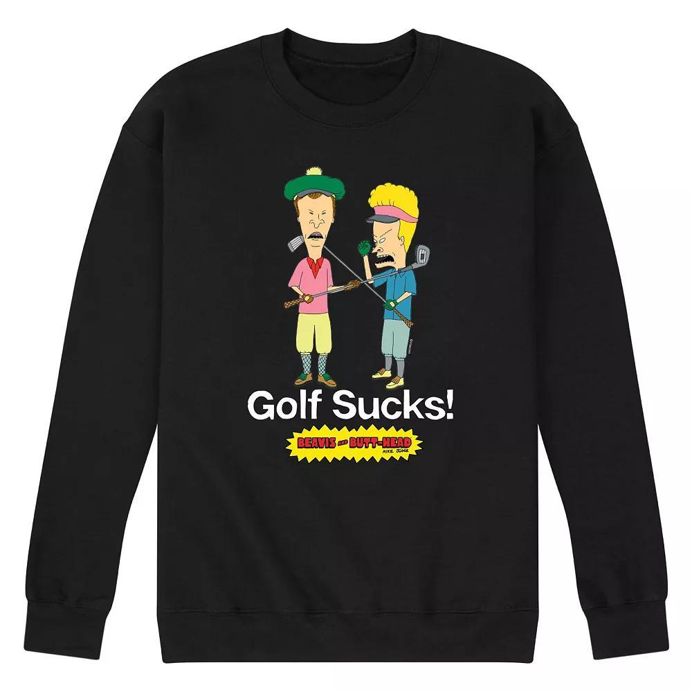 Mens Beavis & Butthead Golf Sucks Fleece Sweatshirt Product Image