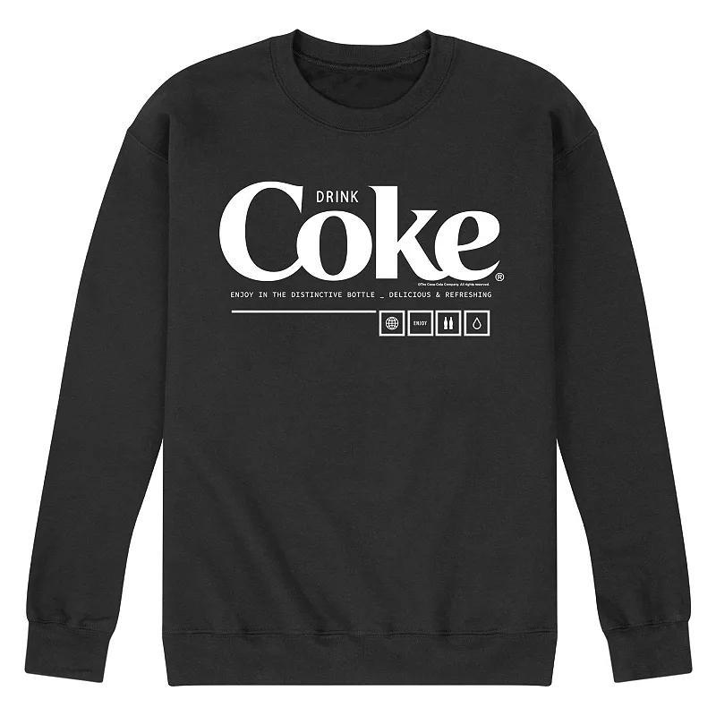 Mens Coca-Cola Drink Coke Enjoy Graphic Fleece Sweatshirt Blue Product Image