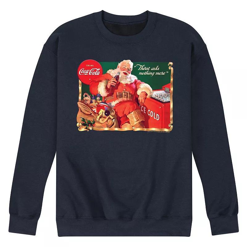 Men's CocaCola Vintage Santa Sweatshirt, Size: XXL, Blue Product Image