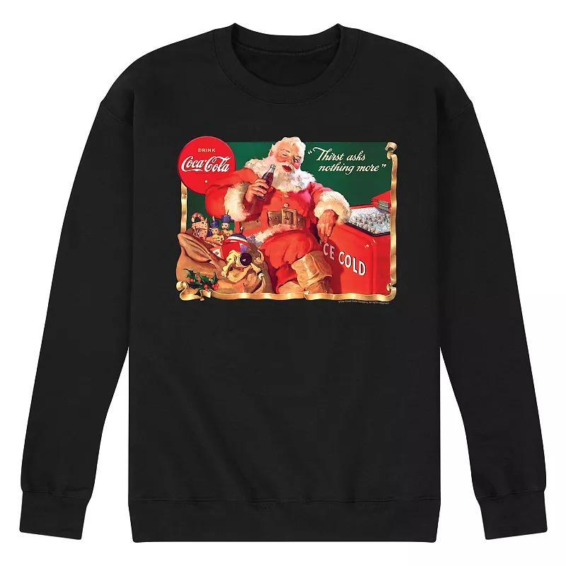 Men's CocaCola Vintage Santa Sweatshirt, Size: XXL, Blue Product Image