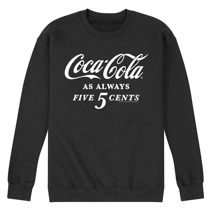 Mens Coca-Cola Five Cents Graphic Fleece Sweatshirt Product Image