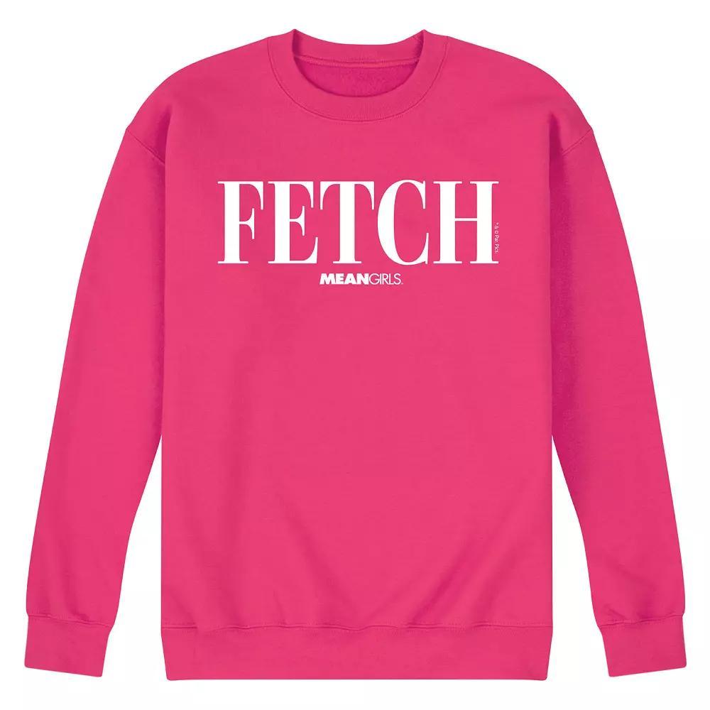 Mens Mean Girls Fetch Fleece Sweatshirt Pink Product Image