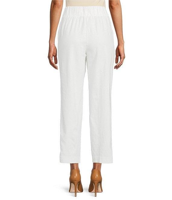 Investments Linen Blend Pull-On Straight Leg Ankle Pants Product Image