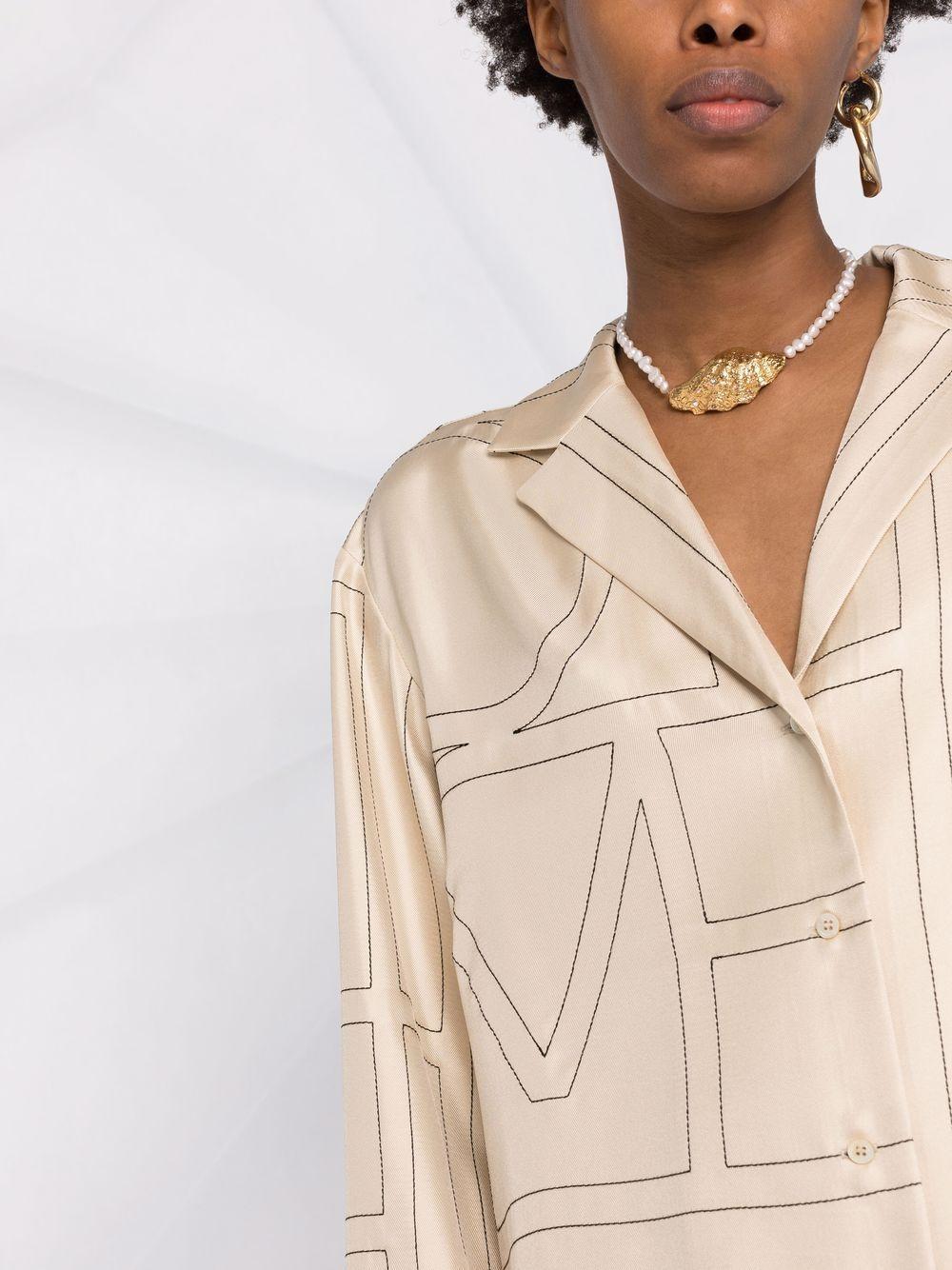 monogram silk pyjama shirt Product Image