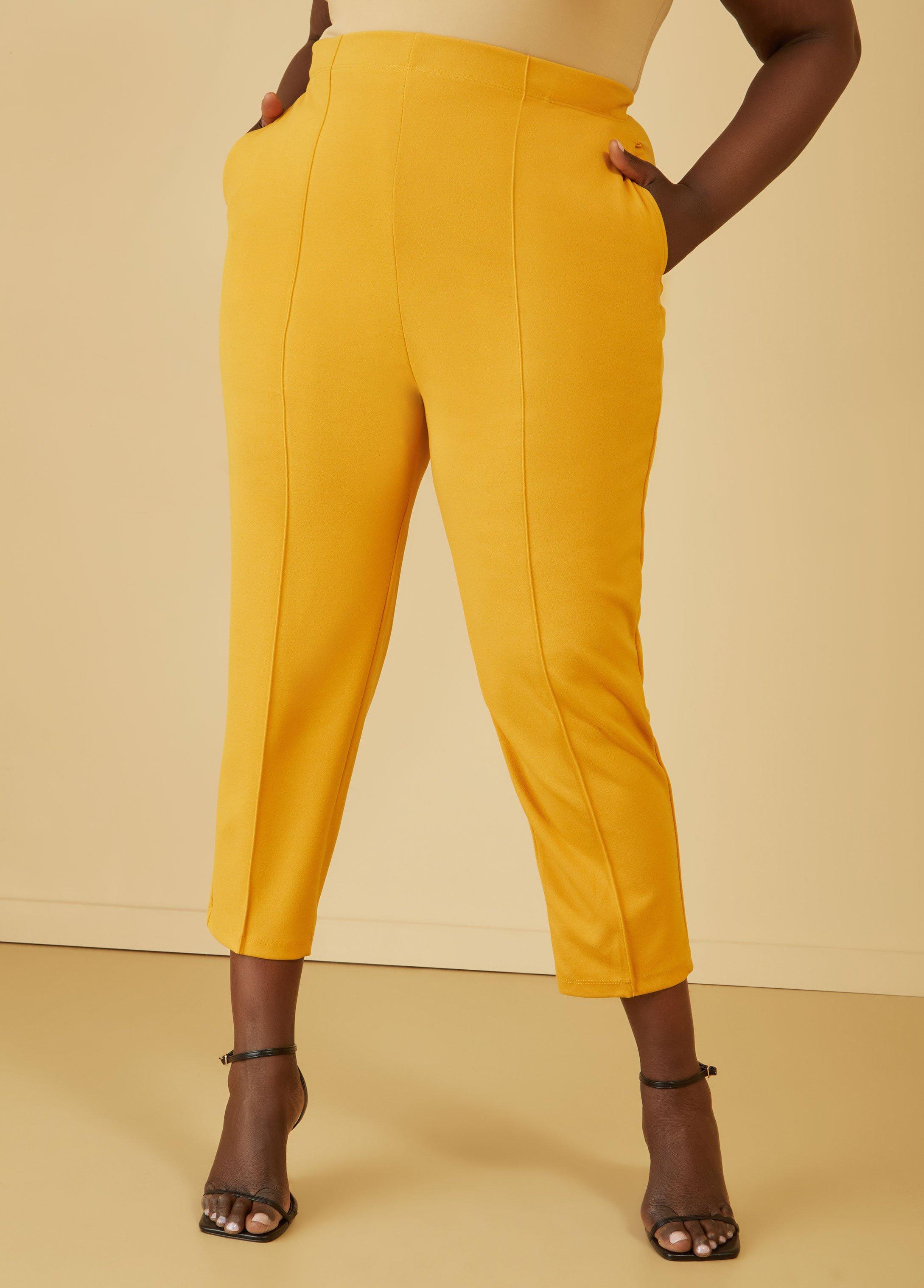 Plus Size Seam Detailed Tapered Pants Ashley Stewart Product Image