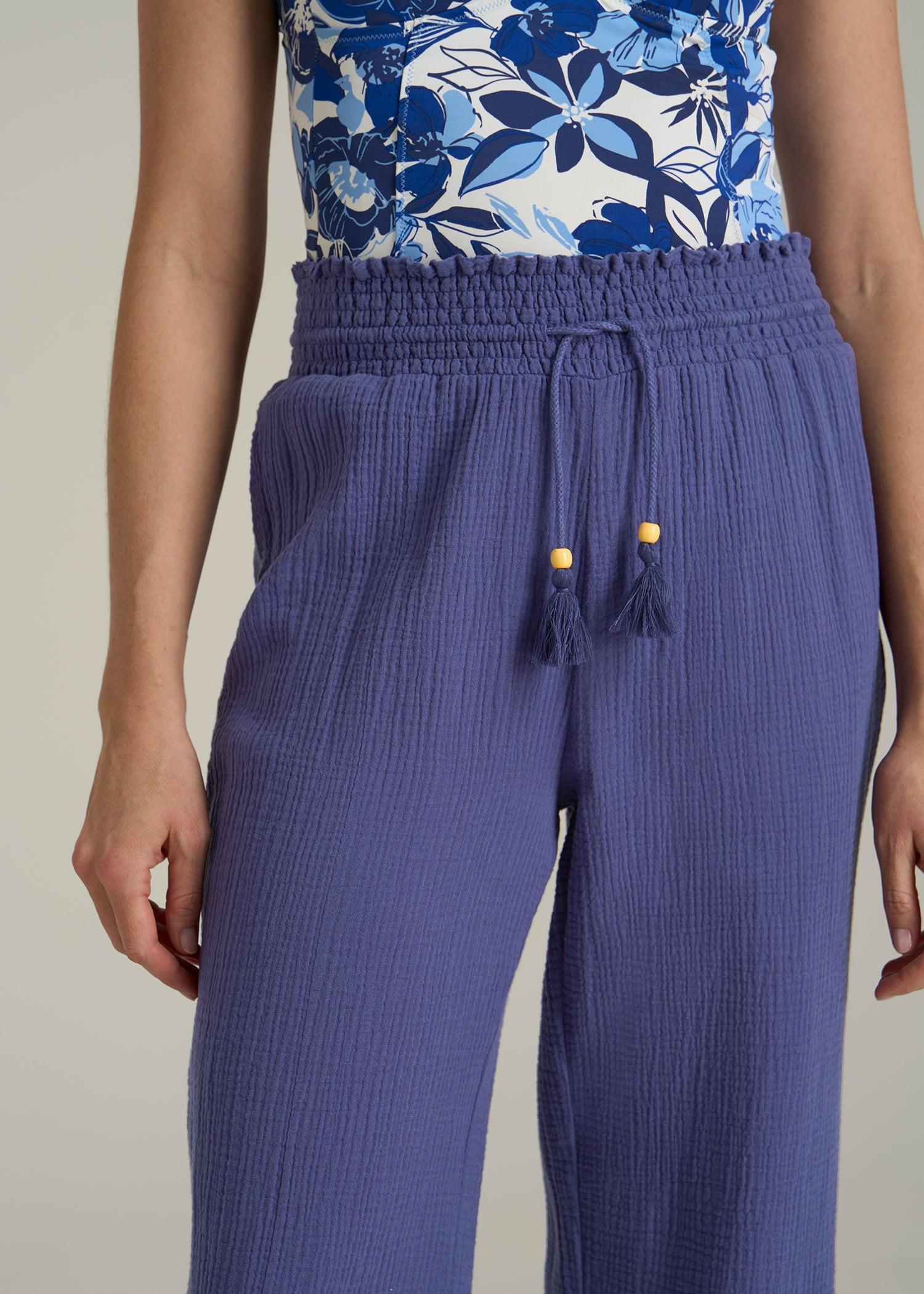 Gauze Cover Up Pants for Tall Women in Future Dusk Product Image