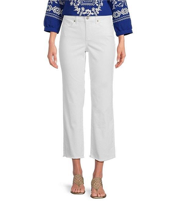 NYDJ Marilyn Stretch Denim Lift Tuck® Mid Rise Straight Leg Frayed Hem Ankle Jean Product Image