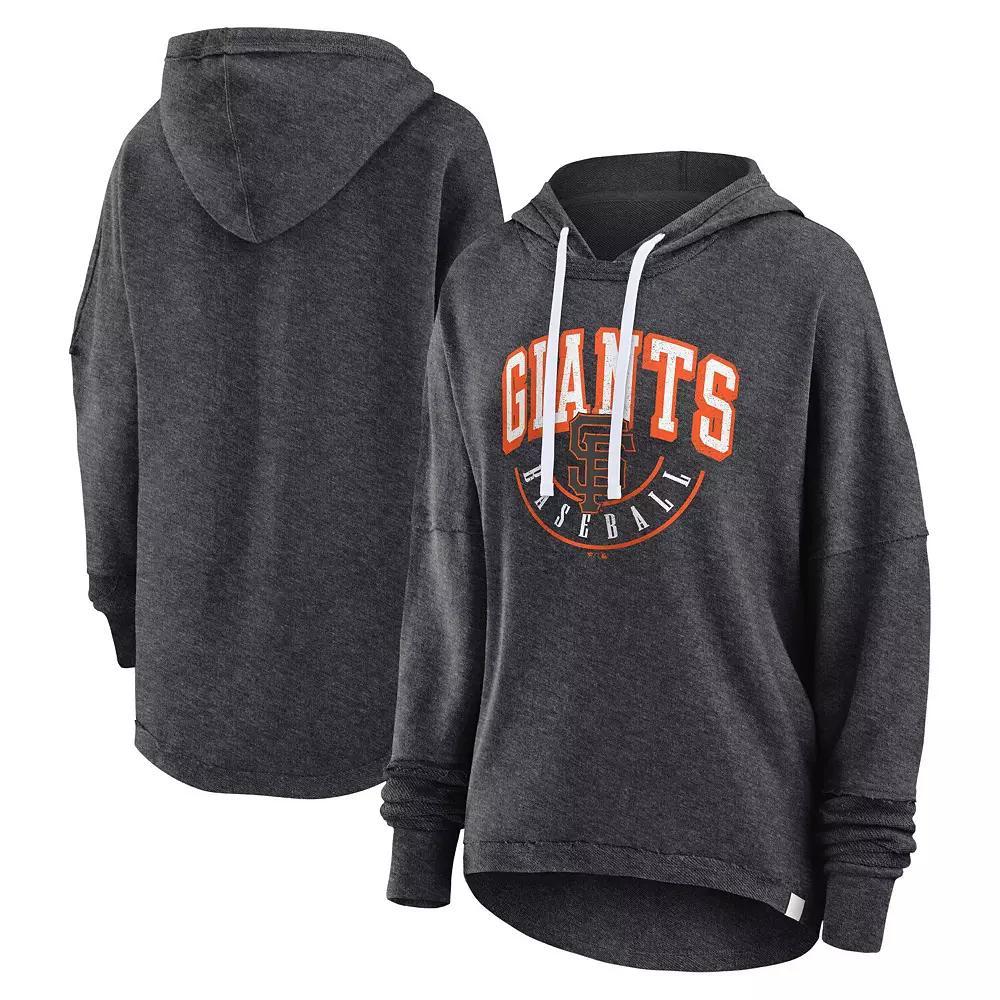 Women's Fanatics Branded Heather Charcoal San Francisco Giants Luxe Pullover Hoodie, Size: Medium Product Image