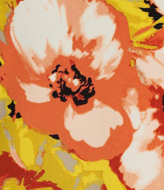 Kasper Floral Print Cowl Neckline Cap Sleeve Top Product Image