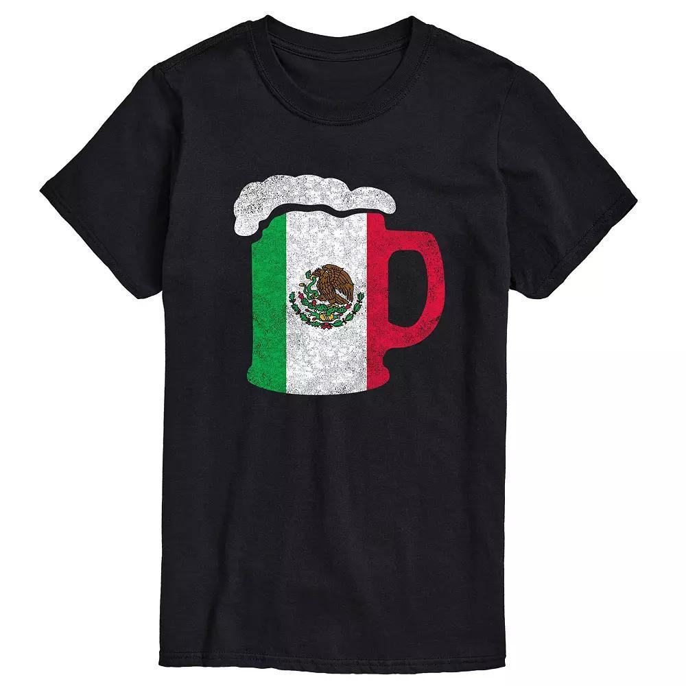 Mens Mexico Flag Beer Mug Graphic Tee Product Image