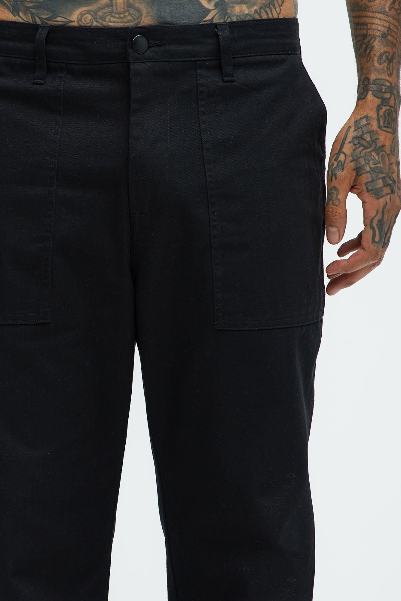 Berry Fatigue Straight Pants - Black Product Image