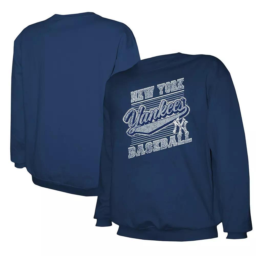 Men's Stitches Navy New York Yankees Pullover Sweatshirt, Size: Large, Blue Product Image