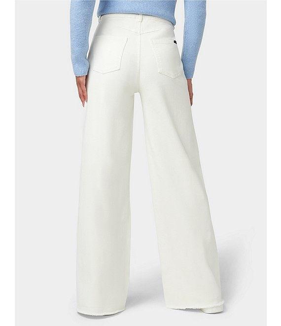 HUE Frayed Edge Wide Leg Denim Pants Product Image